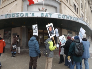 Boycott israeli Settlement goods!  Demonstration in Winnipeg